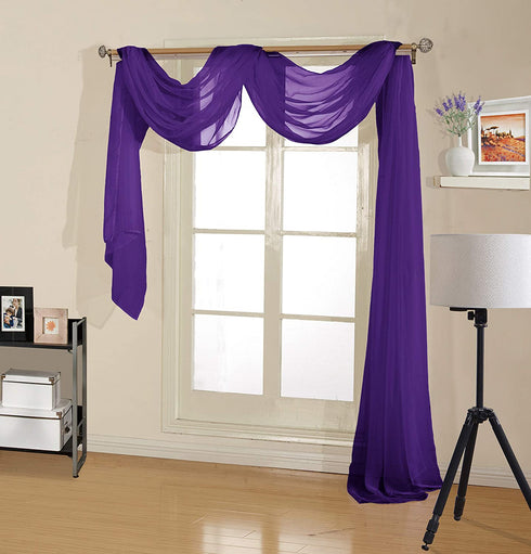 Celine Sheer Window Curtain Scarf 54 x 216 in.